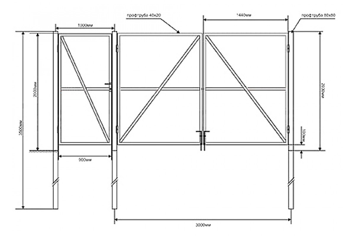 Размеры чертежи ворот