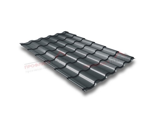 Металлочерепица кредо 0,5 Rooftop Matte RAL 7016 антрацитово-серый