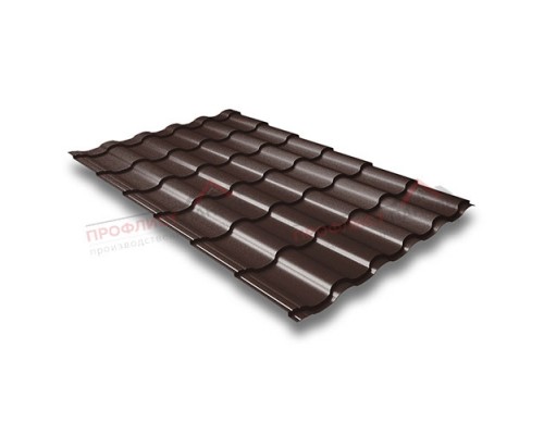 Металлочерепица кредо 0,5 Quarzit PRO Matt RAL 8017 шоколад