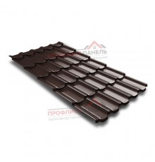 Металлочерепица квинта плюс c 3D резом 0,5 GreenCoat Pural RR 887 шоколадно-коричневый (RAL 8017 шоколад).