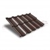 Металлочерепица модульная квинта Uno c 3D резом 0,5 GreenСoat Pural Matt RR 887 шоколадно-коричневый (RAL 8017 шоколад)