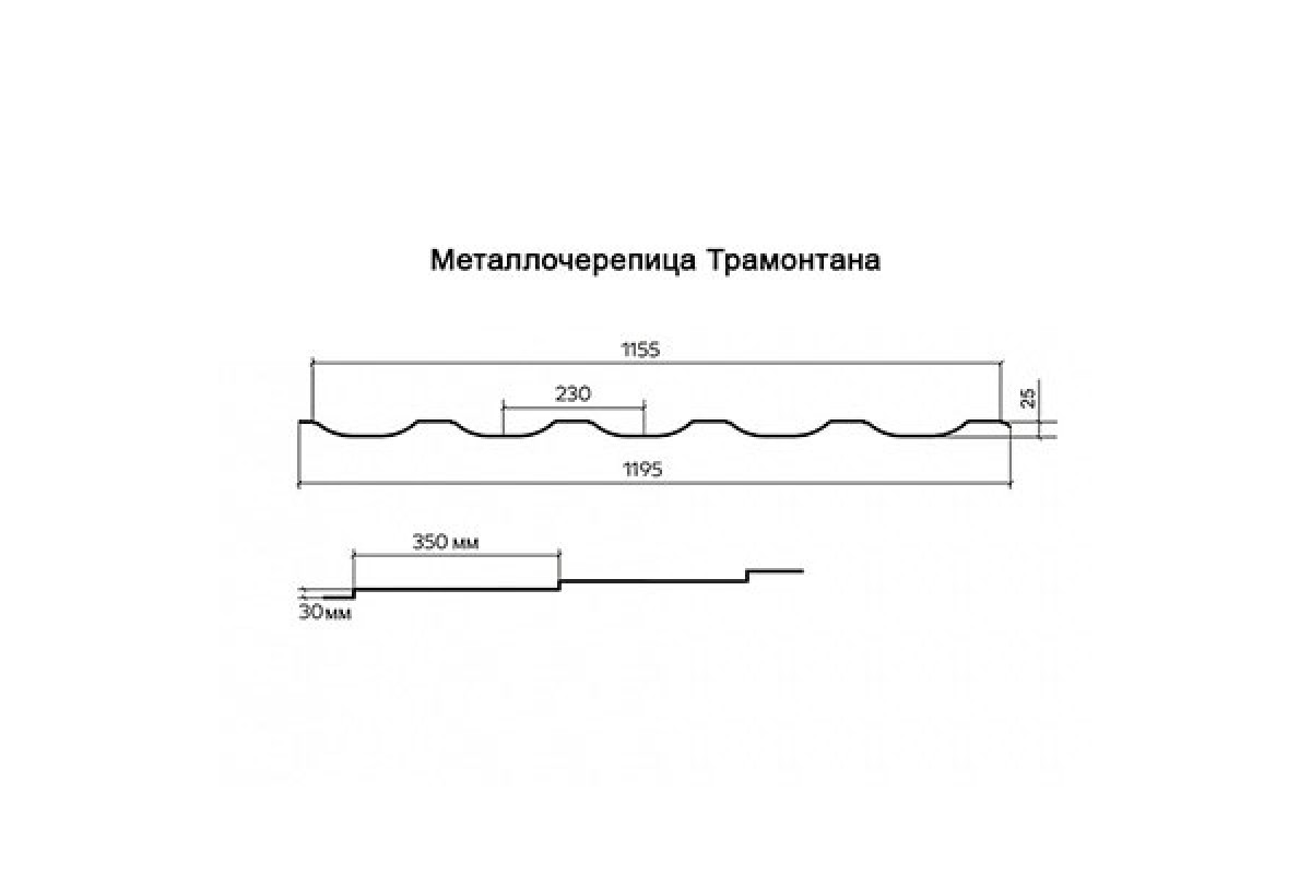 Металлочерепица Трамонтана-M NormanMP-0.5 RAL6005 купить по цене 218.10 р.  ООО 