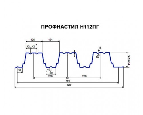Профнастил H112ПГ-0.65, для бескаркасных ангаров, Полиэстер RAL 9006.