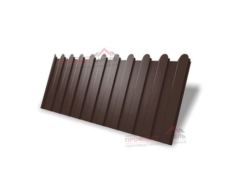 Профнастил фигурный C8 - 0,5 Quarzit RAL 8017 коричневый шоколад
