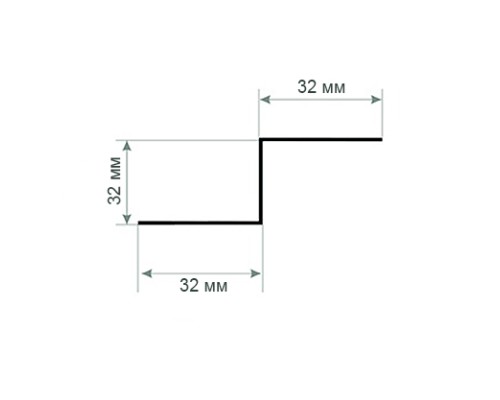 Z-профиль перфорированный К241 2,5-62x32x2500 мм, из нержавеющей стали