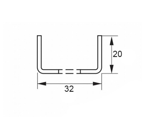 П-профиль перфорированный К347 3,0-32x20x2000 мм, из нержавеющей стали