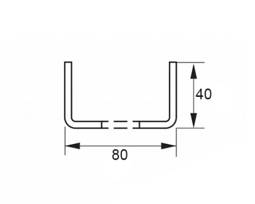 П-профиль перфорированный К225 2,5-80x40x2500 мм, из нержавеющей стали