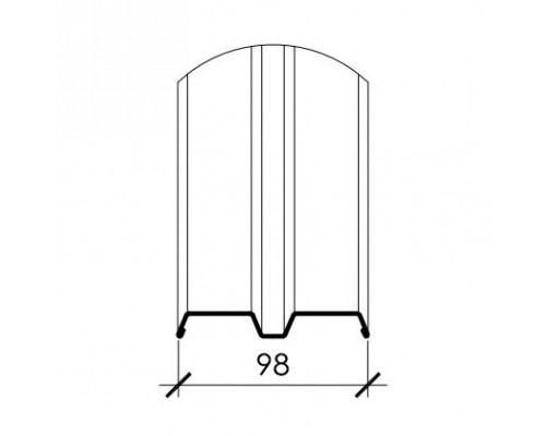 Евроштакетник М - образный, 98 мм, двухсторонний, ПЭ, толщина - 0,45 мм