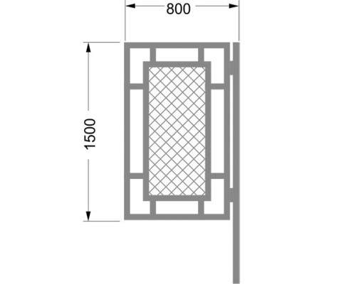 Калитка «Аврора» - каркас со сварной сеткой + 1 столб / RAL 6005 / 1.5м