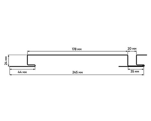 Линеарная панель с торцами гладкая-24хС/20, RAL 6018
