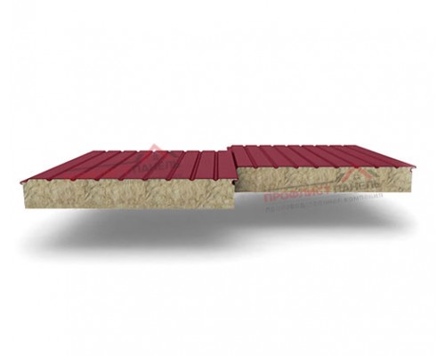 Двухслойные сэндвич-панели из минеральной ваты, ширина 1000 мм, толщина 100 мм, 0.5, RAL3011