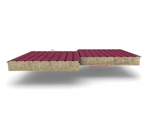 Двухслойные сэндвич-панели из минеральной ваты, ширина 1200 мм, толщина 80 мм, 0.5, RAL3005