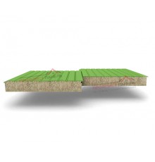 Двухслойные сэндвич-панели из минеральной ваты, ширина 1200 мм, толщина 150 мм, 0.5, RAL6018