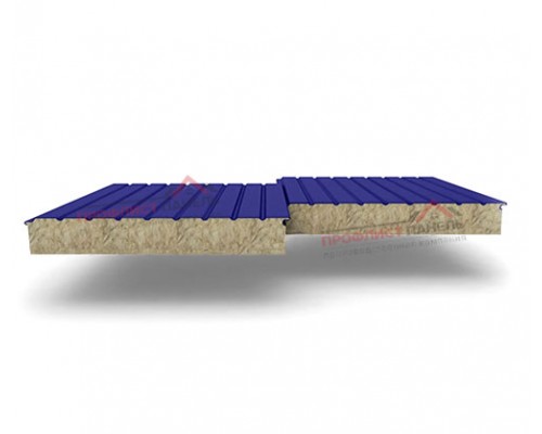 Двухслойные сэндвич-панели из минеральной ваты, ширина 1000 мм, толщина 50 мм, 0.5, RAL5002