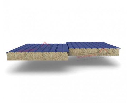 Двухслойные сэндвич-панели из минеральной ваты, ширина 1000 мм, толщина 60 мм, 0.5, RAL5005