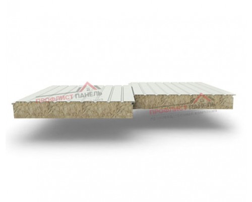 Двухслойные сэндвич-панели из минеральной ваты, ширина 1200 мм, толщина 200 мм, 0.5, RAL9002