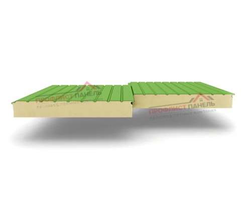 Двухслойные сэндвич-панели из пенополиуретана, ширина 1200 мм, толщина 120 мм, 0.5, RAL6018