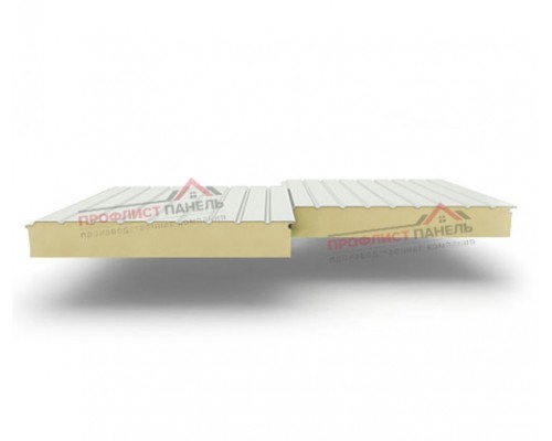 Двухслойные сэндвич-панели из пенополиуретана, ширина 1200 мм, толщина 80 мм, 0.5, RAL9002