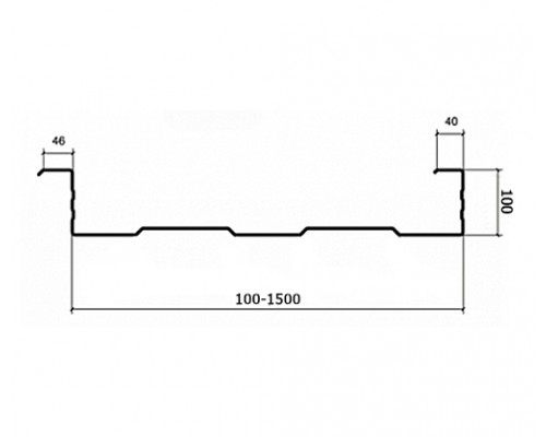 Сэндвич-профиль акустический СПА-100х150, оцинкованный, 0.5 мм