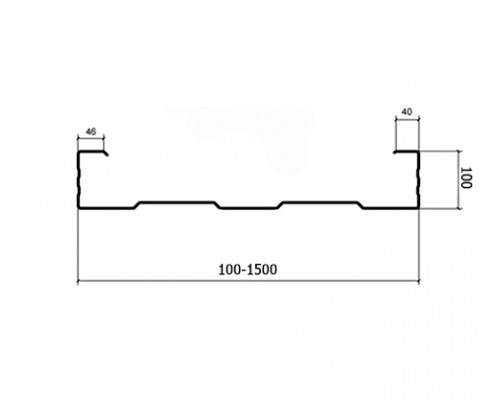 Сэндвич-профиль начальный акустический СПНА-100х350, оцинкованный, 0.5 мм