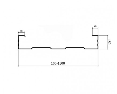 Сэндвич-профиль начальный акустический СПНА-150х1450, оцинкованный, 0.5 мм