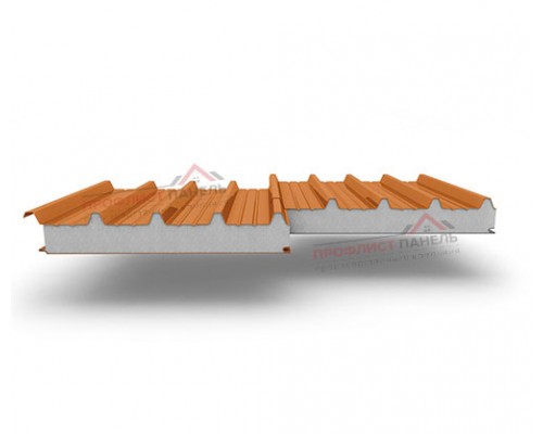 Кровельные сэндвич-панели из пенополистирола, ширина 1200 мм, толщина 175 мм, 0.5/0.5, RAL2004