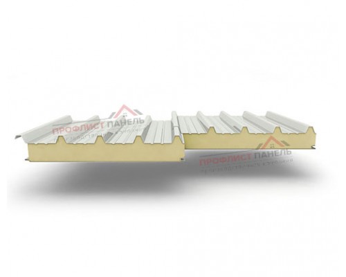 Кровельные сэндвич-панели из пенополиизоцианурата, ширина 1200 мм, толщина 120 мм, 0.5/0.5, RAL9002