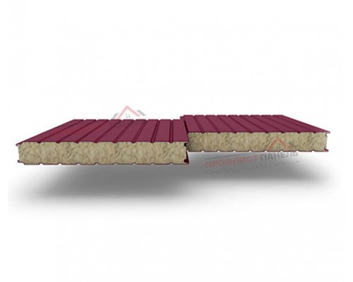 Стеновые сэндвич-панели из минеральной ваты, ширина 1000 мм, толщина 50 мм, 0.5/0.5, RAL3005