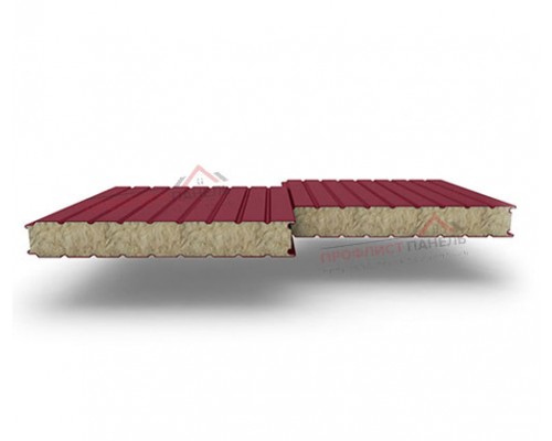 Стеновые сэндвич-панели из минеральной ваты, ширина 1200 мм, толщина 100 мм 0.5/0.5, RAL3011