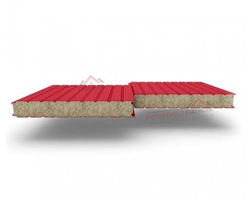 Стеновые сэндвич-панели из минеральной ваты, ширина 1160 мм, толщина 60 мм, 0.5/0.5, RAL 3020
