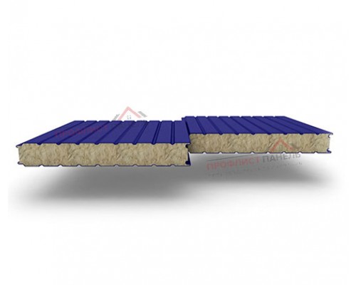 Стеновые сэндвич-панели из минеральной ваты, ширина 1200 мм, толщина 200 мм, 0.5/0.5, RAL5002