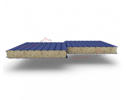 Стеновые сэндвич-панели из минеральной ваты, ширина 1000 мм, толщина 100 мм 0.5/0.5, RAL 5005