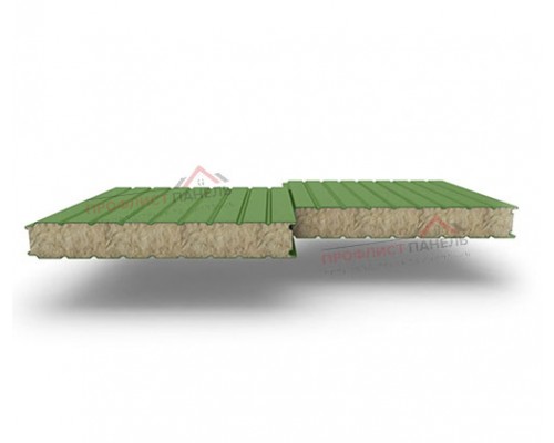 Стеновые сэндвич-панели из минеральной ваты, ширина 1000 мм, толщина 50 мм, 0.5/0.5, RAL6002