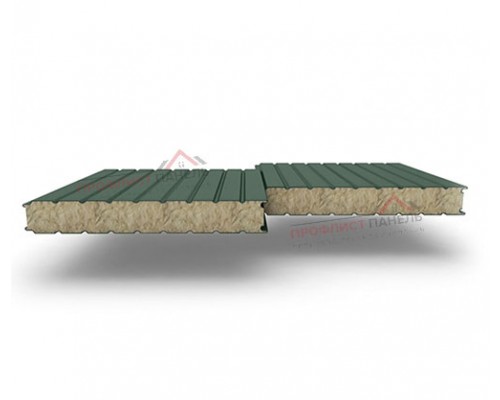 Стеновые сэндвич-панели из минеральной ваты, ширина 1160 мм, толщина 60 мм, 0.5/0.5, RAL 6005