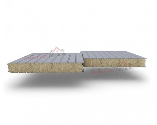 Стеновые сэндвич-панели из минеральной ваты, ширина 1200 мм, толщина 175 мм, 0.5/0.5, RAL 9006