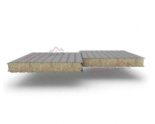 Стеновые сэндвич-панели из минеральной ваты, ширина 1000 мм, толщина 150 мм, 0.5/0.5, RAL7004