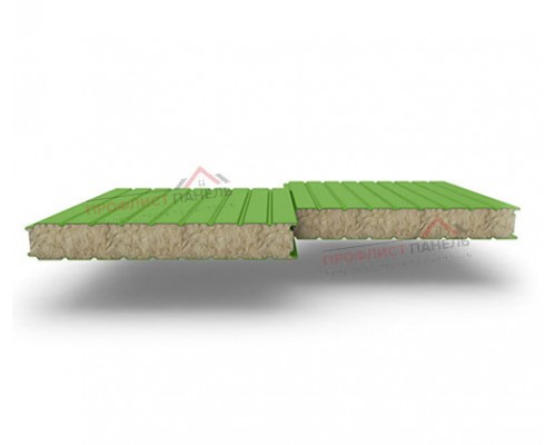 Стеновые сэндвич-панели из минеральной ваты, ширина 1200 мм, толщина 175 мм, 0.5/0.5, RAL 6018