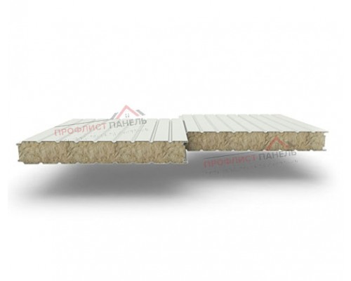 Стеновые сэндвич-панели из минеральной ваты, ширина 1160 мм, толщина 120 мм, 0.5/0.5, RAL 9002