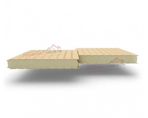 Стеновые сэндвич-панели из пенополиуретана, ширина 1000 мм, толщина 160 мм, 0.5/0.5, RAL1014