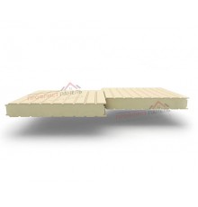 Стеновые сэндвич-панели с наполнителем из пенополиизоцианурата толщиной 220 мм, ширина панели 1000 мм, цвет RAL 1015