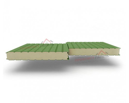 Стеновые сэндвич-панели из пенополиуретана, ширина 1000 мм, толщина 40 мм, 0.5/0.5, RAL6002