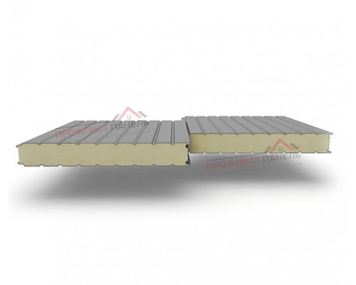 Стеновые сэндвич-панели из пенополиизоцианурата, ширина 1160 мм, толщина 120 мм, 0.5/0.5, RAL 7004