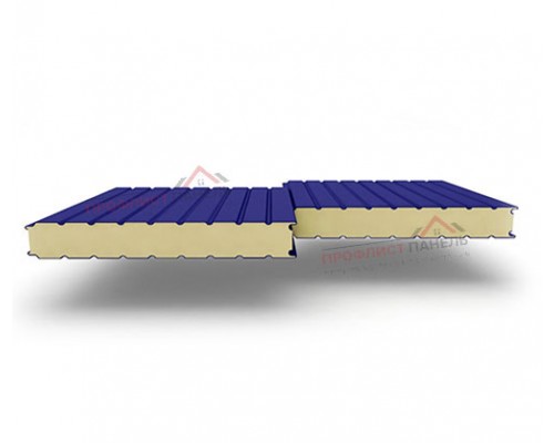 Стеновые сэндвич-панели из пенополиуретана, ширина 1200 мм, толщина 180 мм, 0.5/0.5, RAL5002
