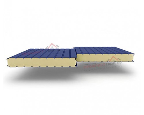 Стеновые сэндвич-панели из пенополиуретана, ширина 1000 мм, толщина 80 мм, 0.5/0.5, RAL5005