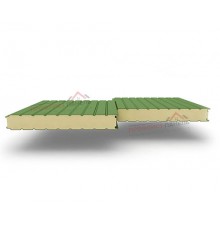 Стеновые сэндвич-панели из пенополиуретана, ширина 1200 мм, толщина 180 мм, 0.5/0.5, RAL6002