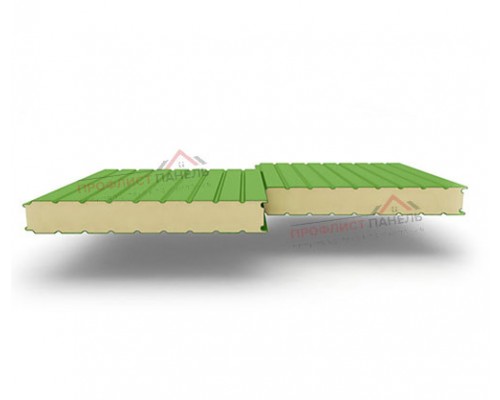 Стеновые сэндвич-панели из пенополиуретана, ширина 1000 мм, толщина 200 мм, 0.5/0.5, RAL6018