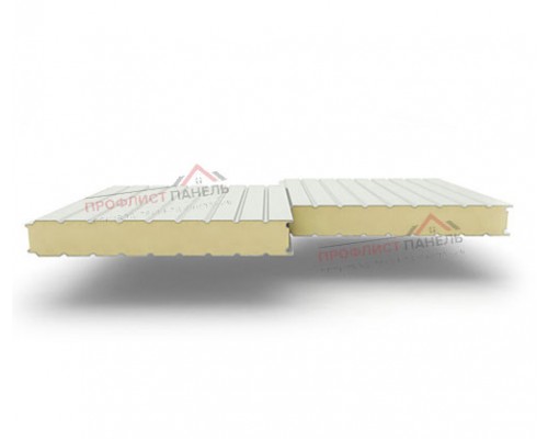 Стеновые сэндвич-панели из пенополиуретана, ширина 1000 мм, толщина 200 мм, 0.5/0.5, RAL9002