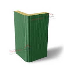 Вертикальная угловая сэндвич-панель из пенополиизоцианурата, ширина 1000 мм, толщина 30 мм, 0.5/0.5, RAL6002