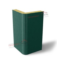 Вертикальная угловая сэндвич-панель из пенополиизоцианурата, ширина 1200 мм, толщина 20 мм, 0.5/0.5, RAL6005