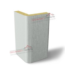 Вертикальная угловая сэндвич-панель из пенополиизоцианурата, ширина 1200 мм, толщина 20 мм, 0.5/0.5, RAL7035